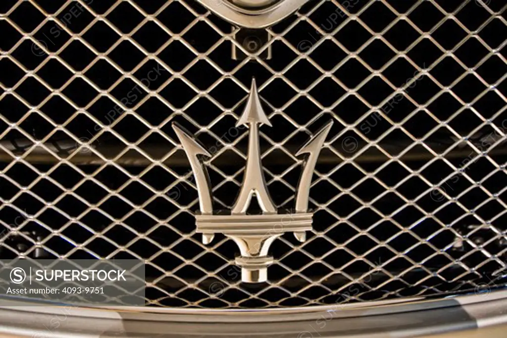 detailed view of Maserati badge