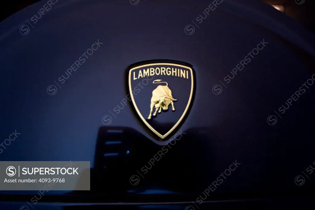 detailed view of Lamborghini badge