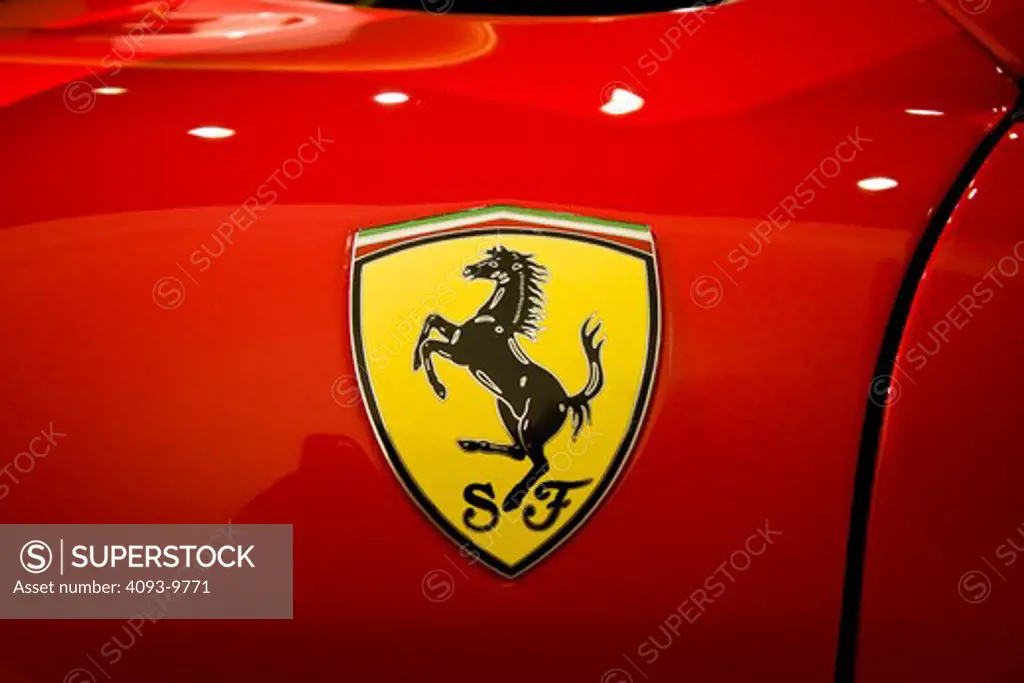 detailed view of Ferrari badge