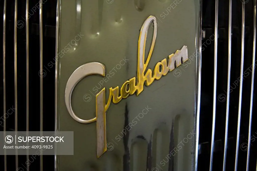 Badge / Logo of a 1937 Graham Cavalier Series 95 Sedan. Owned by the Nethercutt Museum in Sylmar, California.
