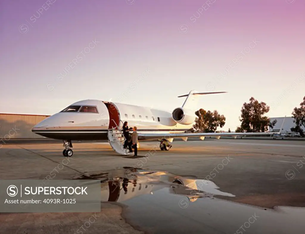 Jets Fixed Wing Aviat Airplanes Bombardier Challenger 601 white stairs
