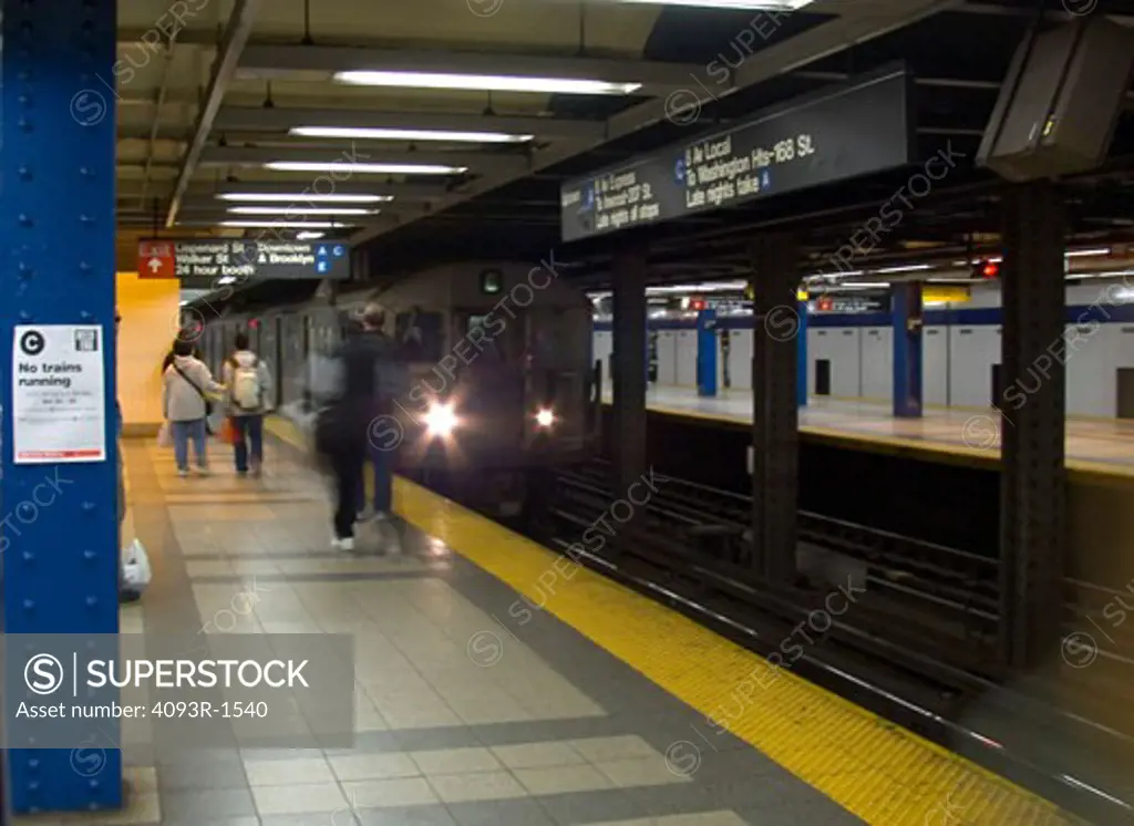 subway New York City station platform tracks C Train city