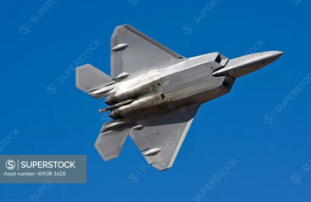 US Air Force Lockheed Martin Boeing F-22 Raptor performing an aerial demonstration at the 2008 Reno Air Races. It is primarily an air superiority fighter. US Air Force Lockheed Martin Boeing F-22 Raptor performing an aerial demonstration at the 2008 Reno Air Races. It is primarily an air superiority fighter.