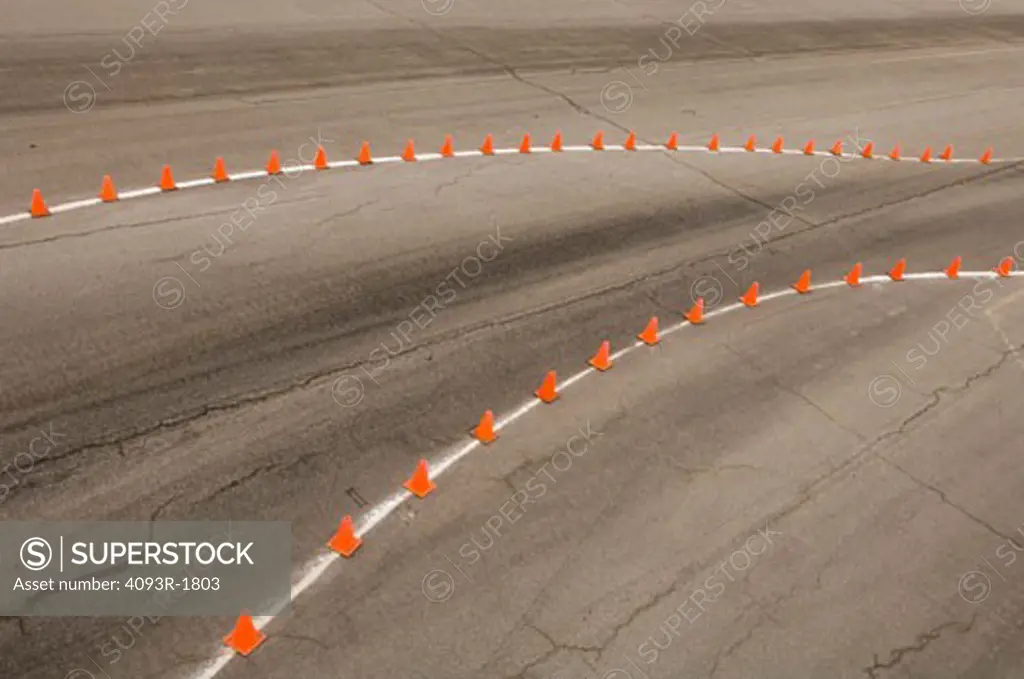 Background Race Track Orange Cones