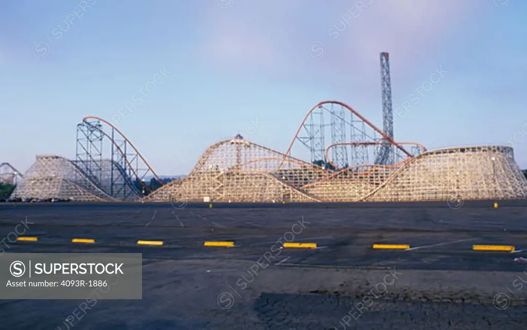Rollercoasters at Six Flags  Magic Mountain amusement park in Valencia  CA.