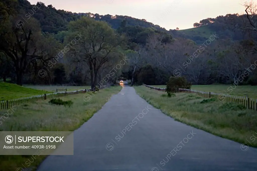 distant car on Country Road Landscape Scenic