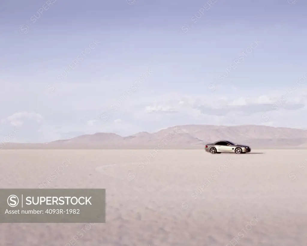 Mercedes Benz SL500 SL-Class 2003 silver dry lake bed