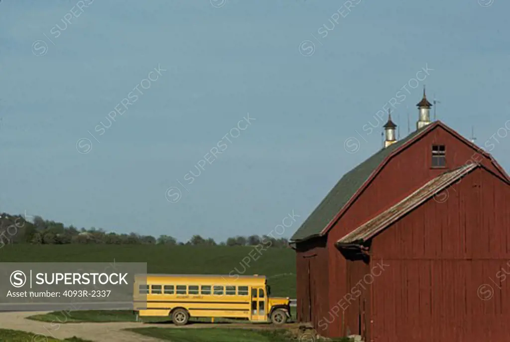 school bus driveway nostalgia