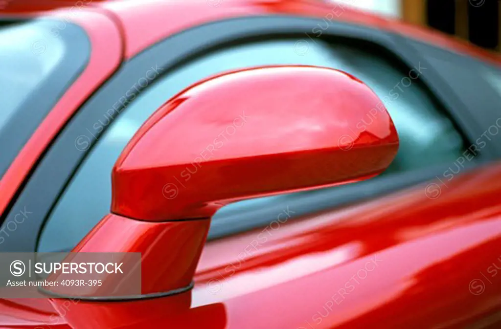 detail Saleen S7 2002 red side view mirror