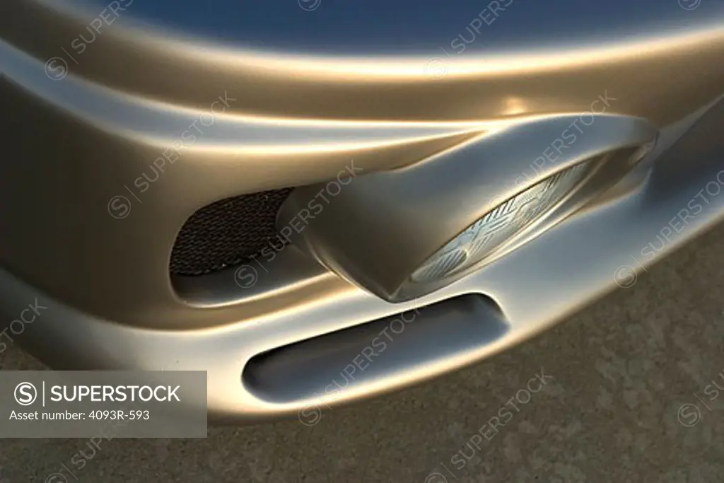 detail Mitsubishi Eclipse silver body kit fog light air scoop