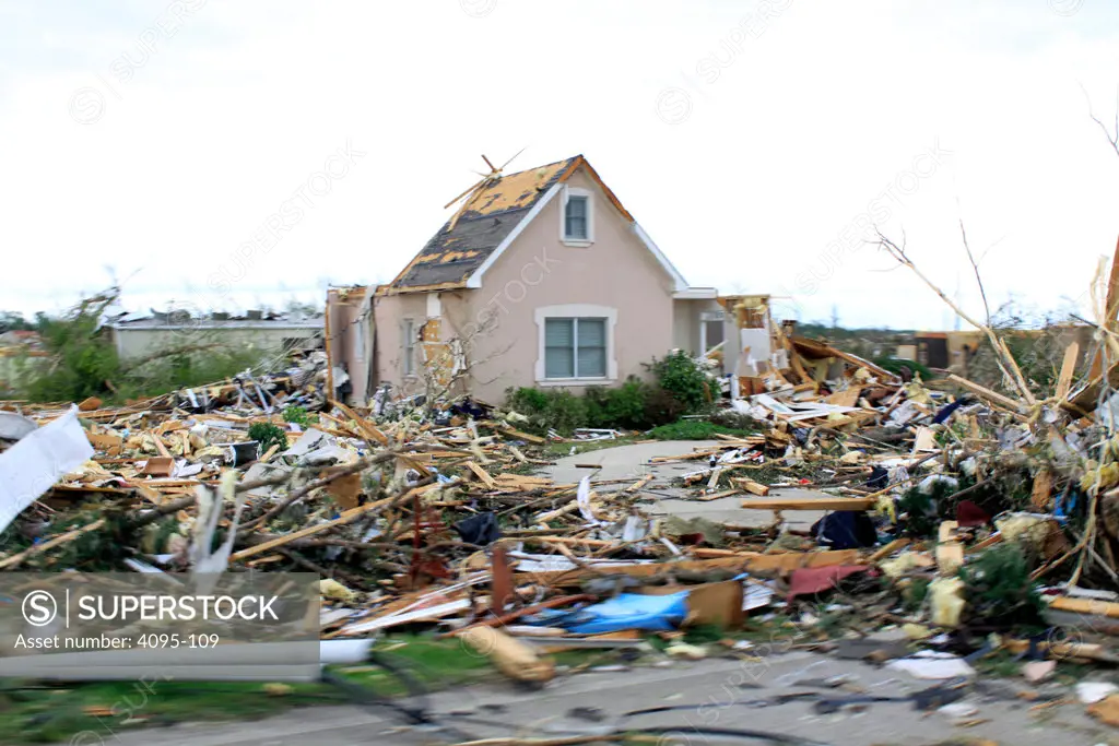 Damaged home after a storm ravaged, Limestone County, Alabama, USA