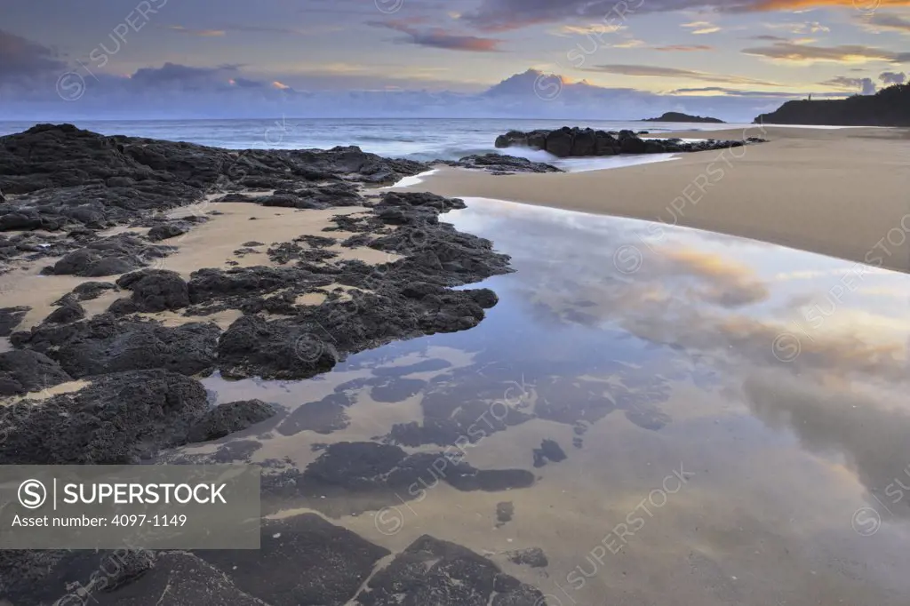Rock formations on the beach, Secret Beach, Kauai, Hawaii, USA