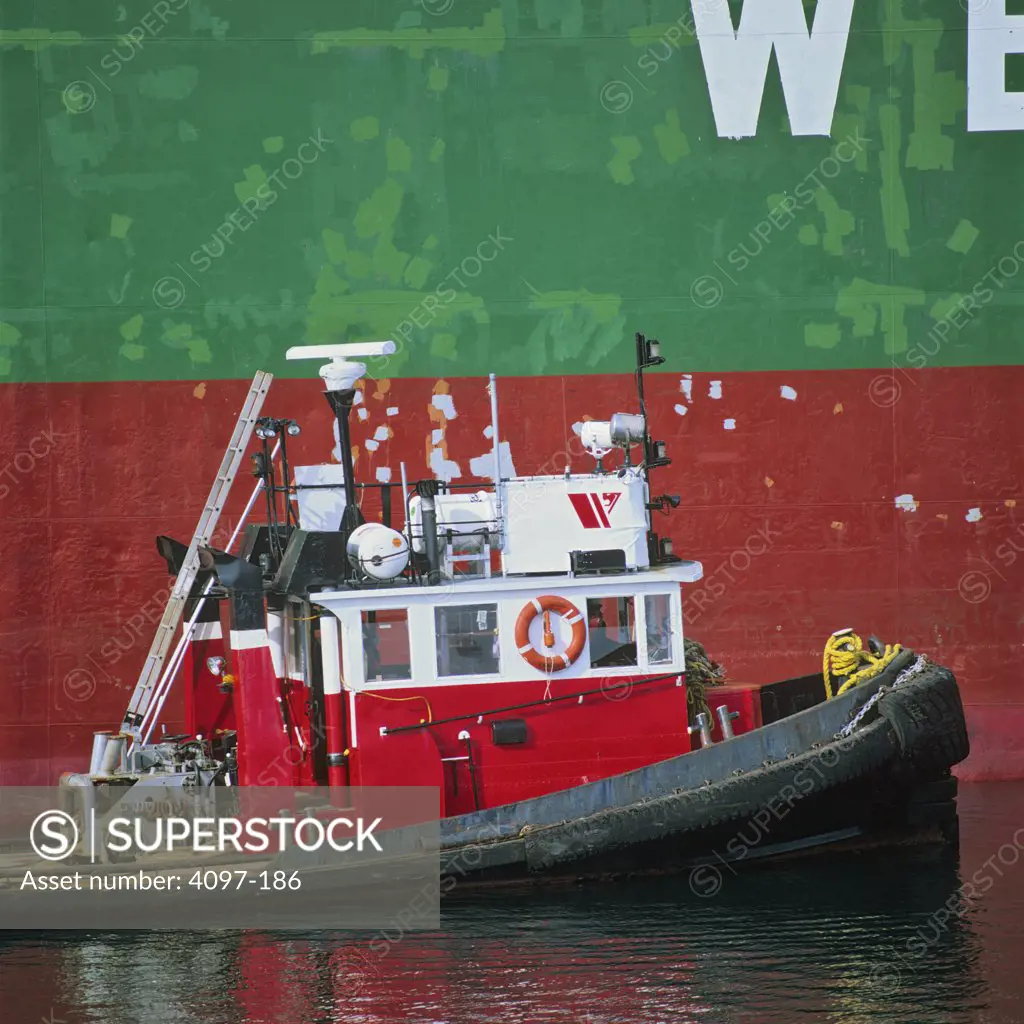 Tugboat in the sea, Victoria, Vancouver Island, British Columbia, Canada