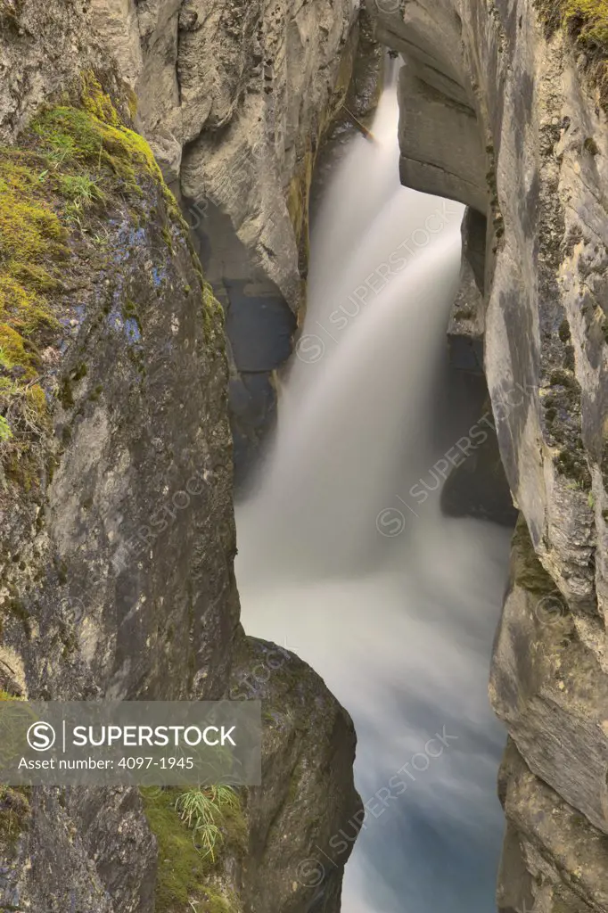 Waterfall, Maligne Canyon, Canadian Rockies, Jasper National Park, Alberta, Canada