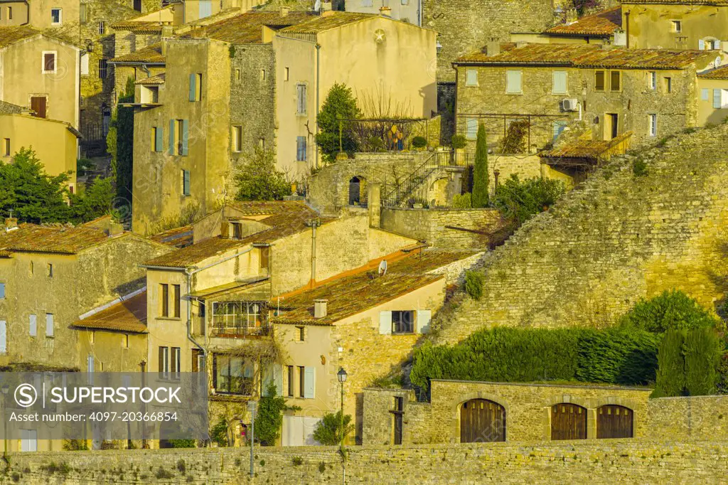 Town of Bonnieux in early morning light, Provence, France