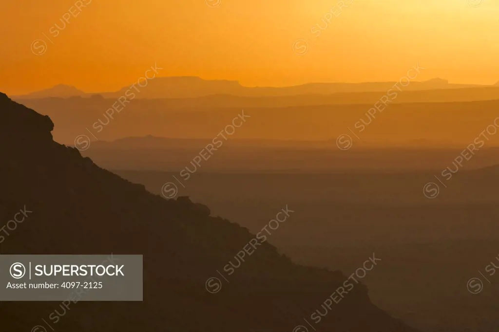 Arid landscape at dusk, Monument Valley, Arizona-Utah, USA