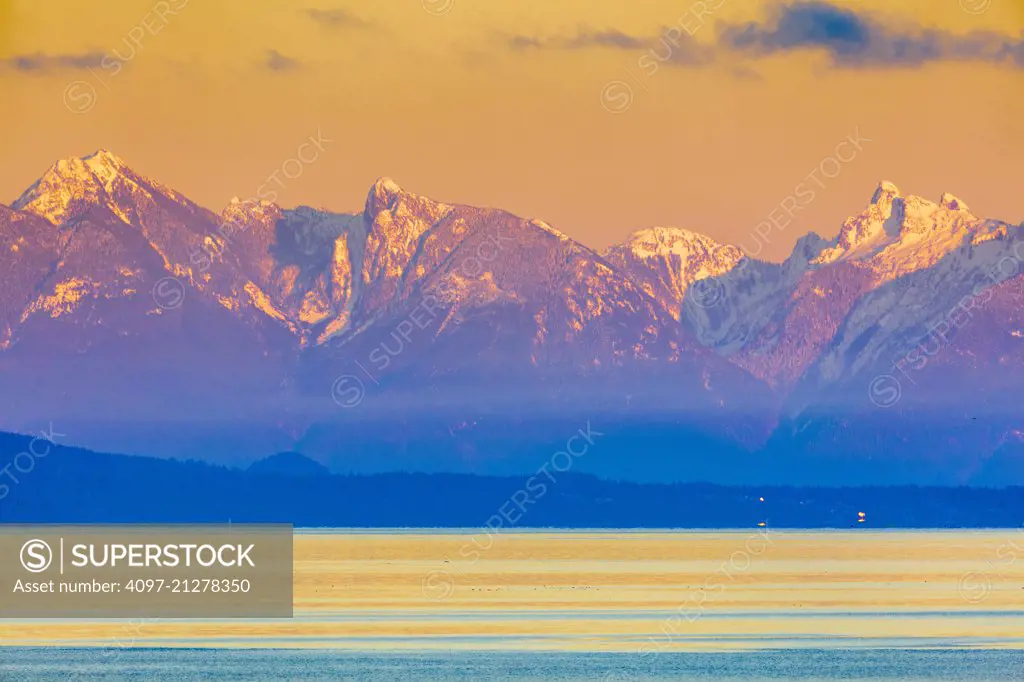 Coastal mountains seen from Vancouver Island