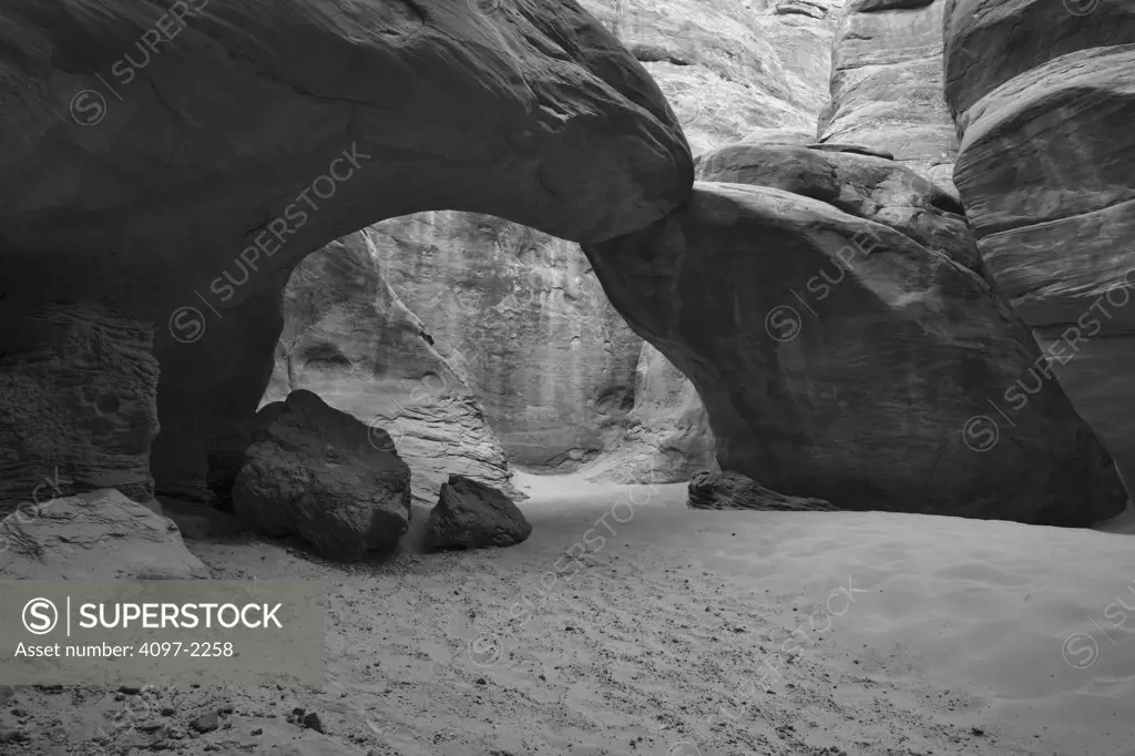 Natural arch in a canyon, Arches National Park, Utah, USA