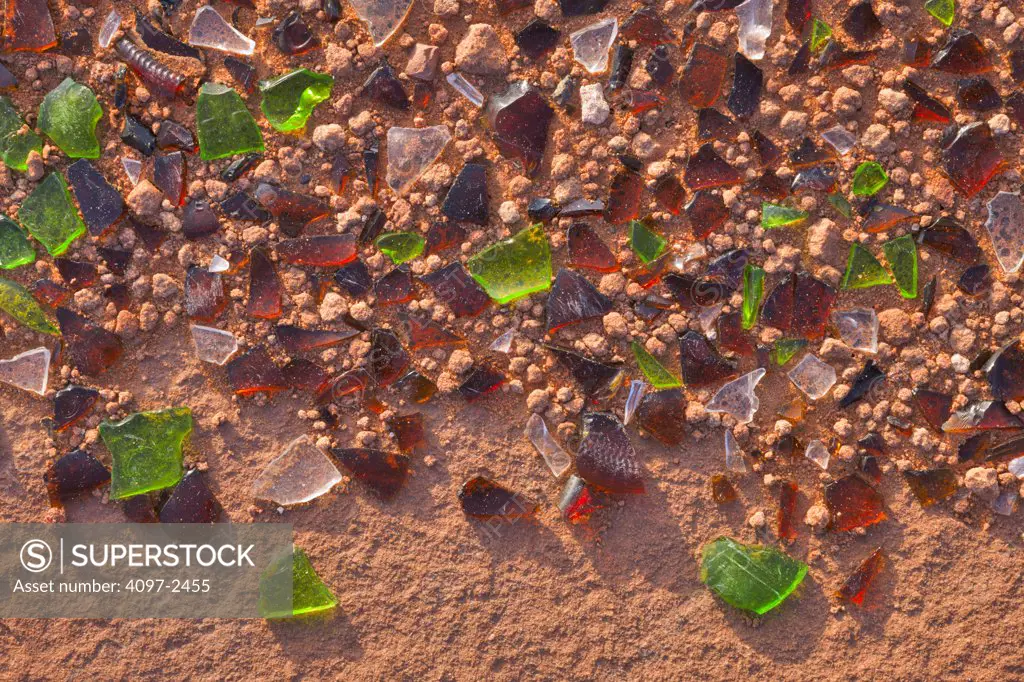 Close-up of glass shards, Page, Arizona, USA