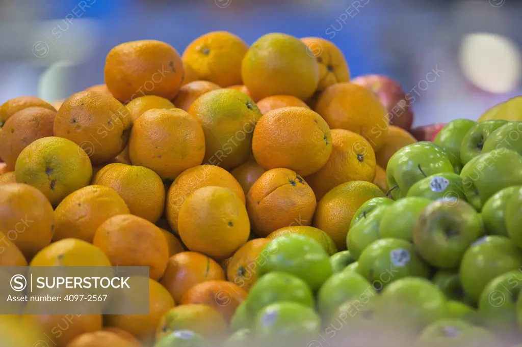Fruits at a market stall, Granville Island, Vancouver, British Columbia, Canada