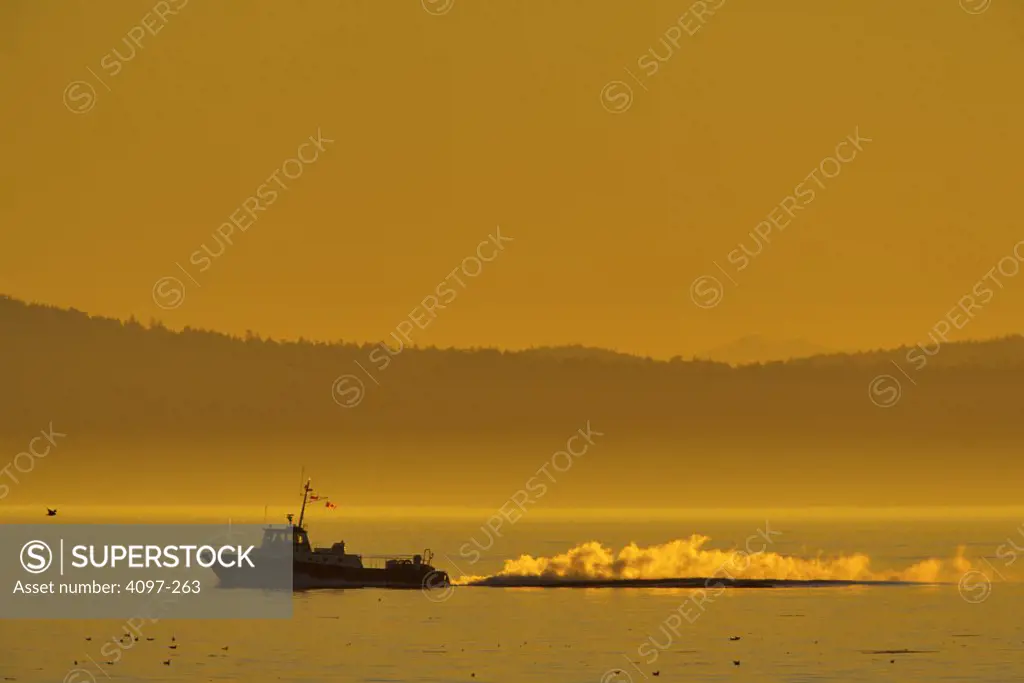 Fishing boat in the sea, Victoria, Vancouver Island, British Columbia, Canada