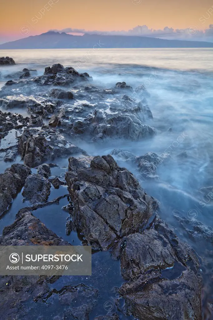 Rock formations in the ocean, Kapalua, Maui, Hawaii, USA