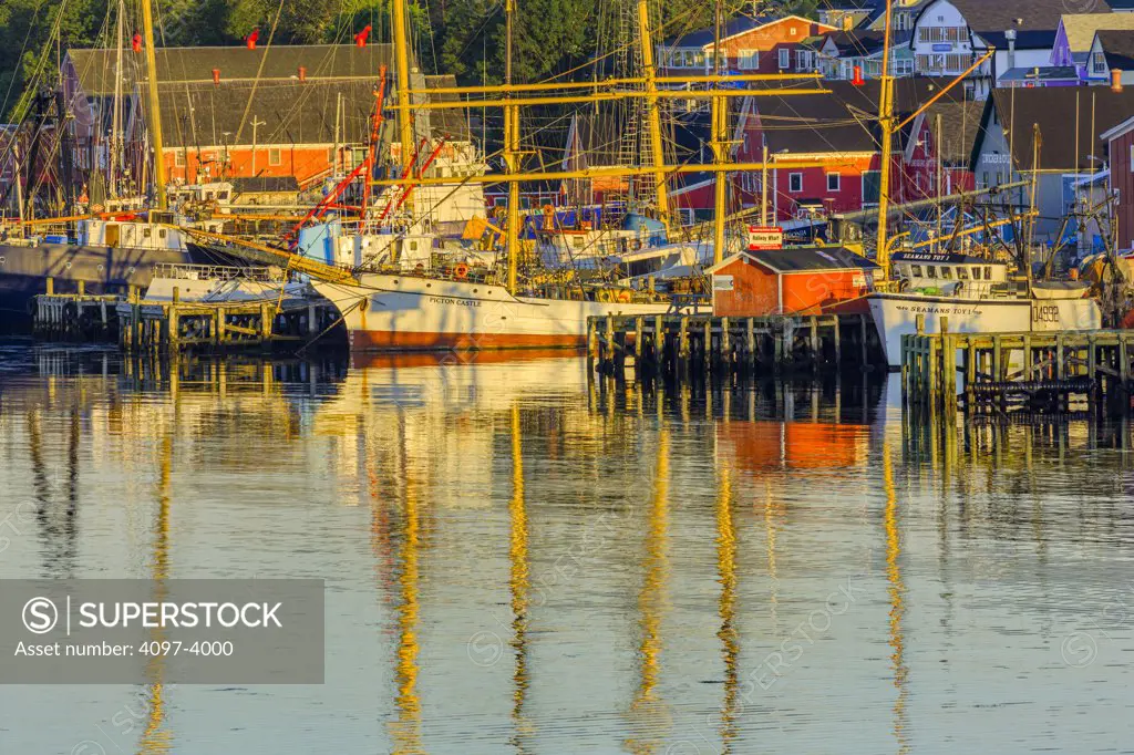 Boats at a harbor, Lunenburg, Nova Scotia, Canada