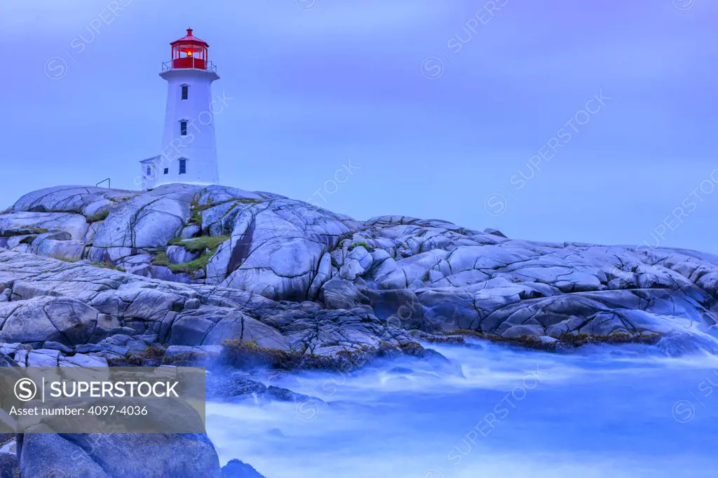 Lighthouse on the coast, Peggy's Point Lighthouse, Peggy's Cove, St. Margaret's Bay, Nova Scotia, Canada