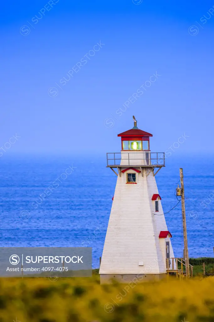Lighthouse on the coast, Cape Tryon Light, Prince Edward Island, Canada