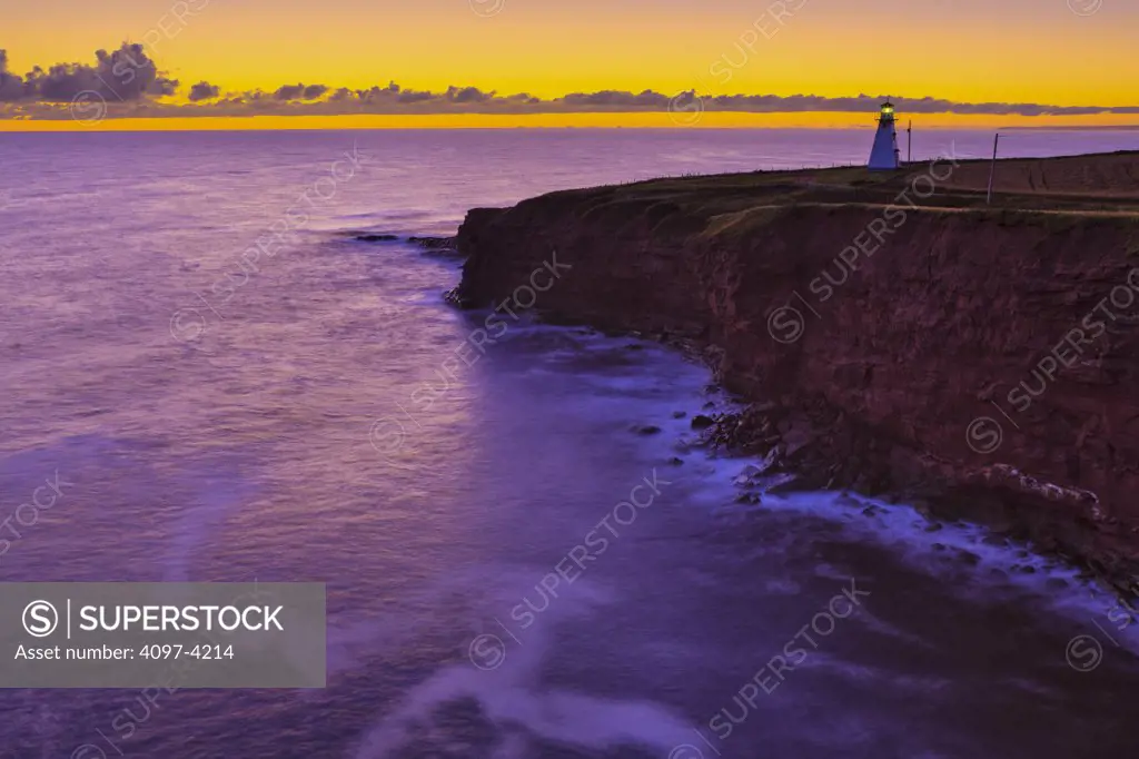 Lighthouse on the coast, North Rustico, Prince Edward Island, Canada