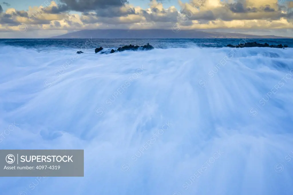 Waves on the coast, Napili, Maui, Hawaii, USA