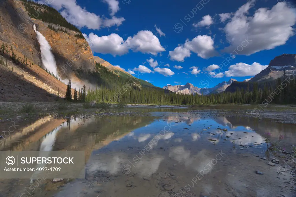 Canada, British Columbia, Yoho National Park, Landscape with Takakkaw Falls
