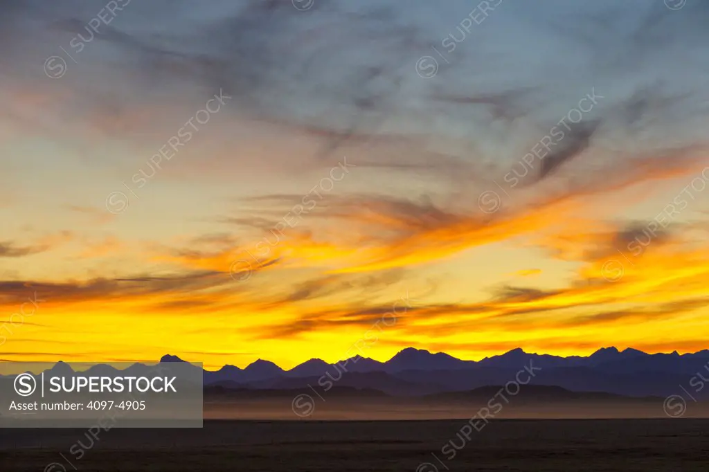 Canada, Alberta, Sunset over rural landscape
