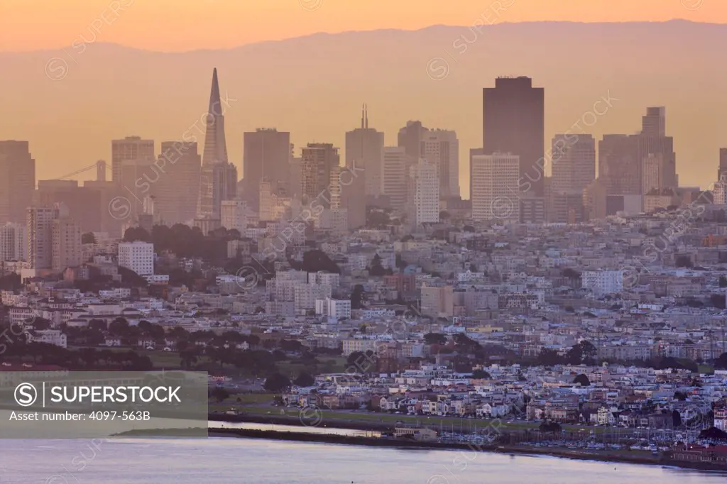 High angle view of a cityscape, San Francisco, California, USA