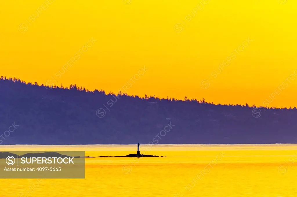 San Juan Islands at sunrise seen from Victoria, Vancouver Island