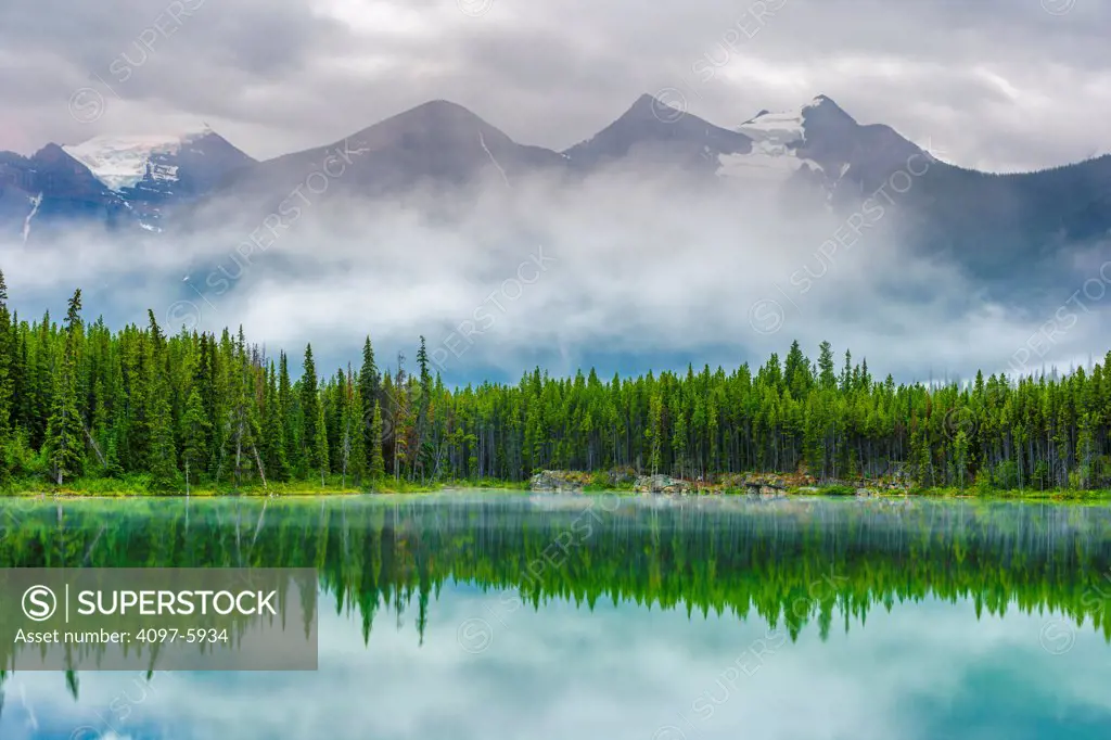 Canada, Alberta, Banff National Park, View of Herbert Lake