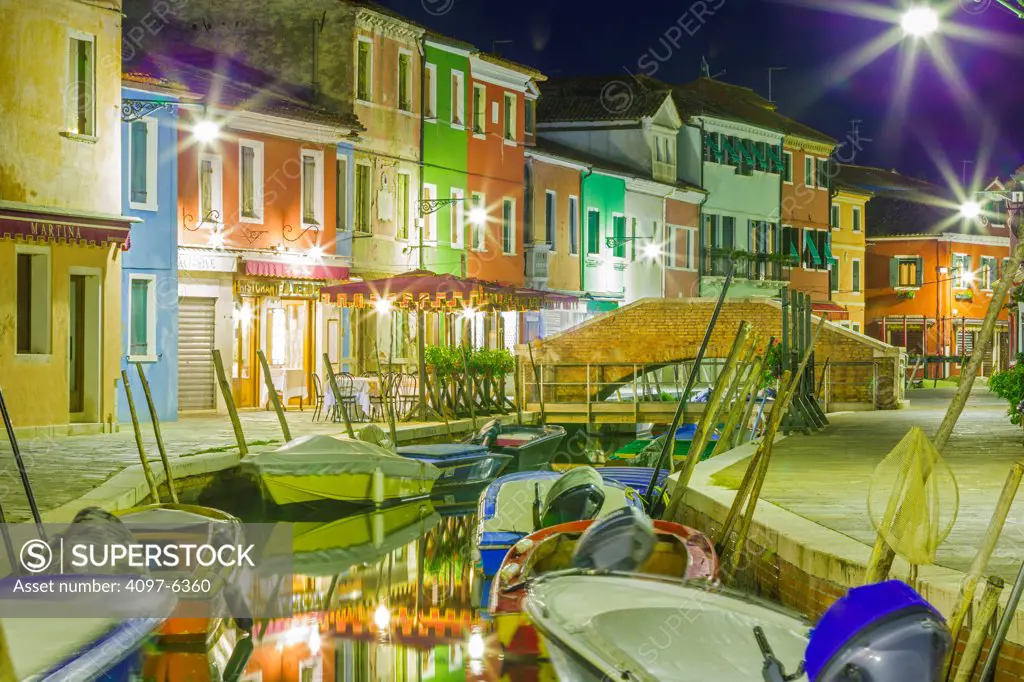 Reflections in canal along Fondamenta degli Assassini, Island of Burano off Venice