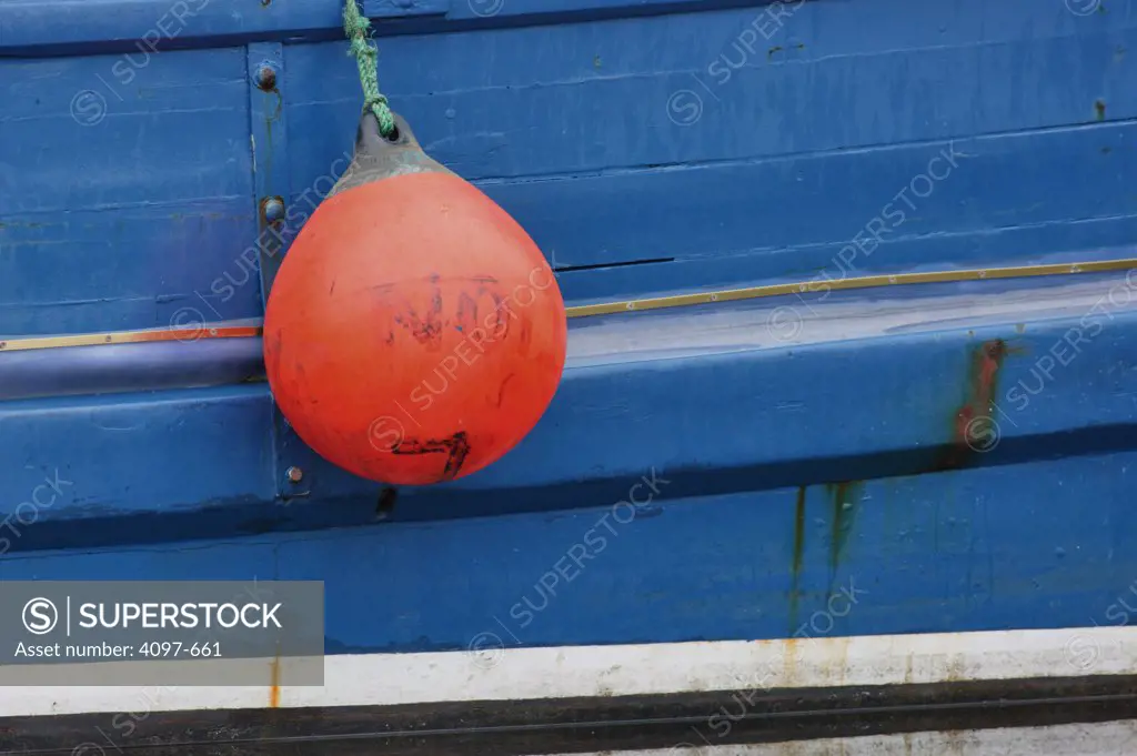 Buoy on a fishing boat, Pacific Rim National Park Reserve, Ucluelet, British Columbia, Canada