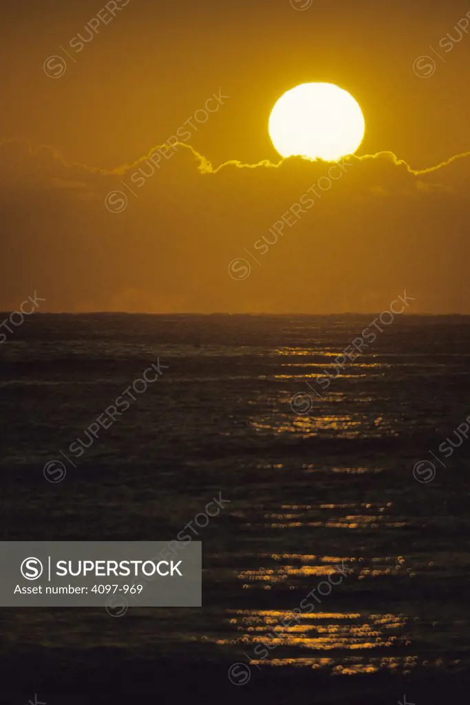 Sunrise over ocean, Pacific Ocean, Kauai, Hawaii, USA