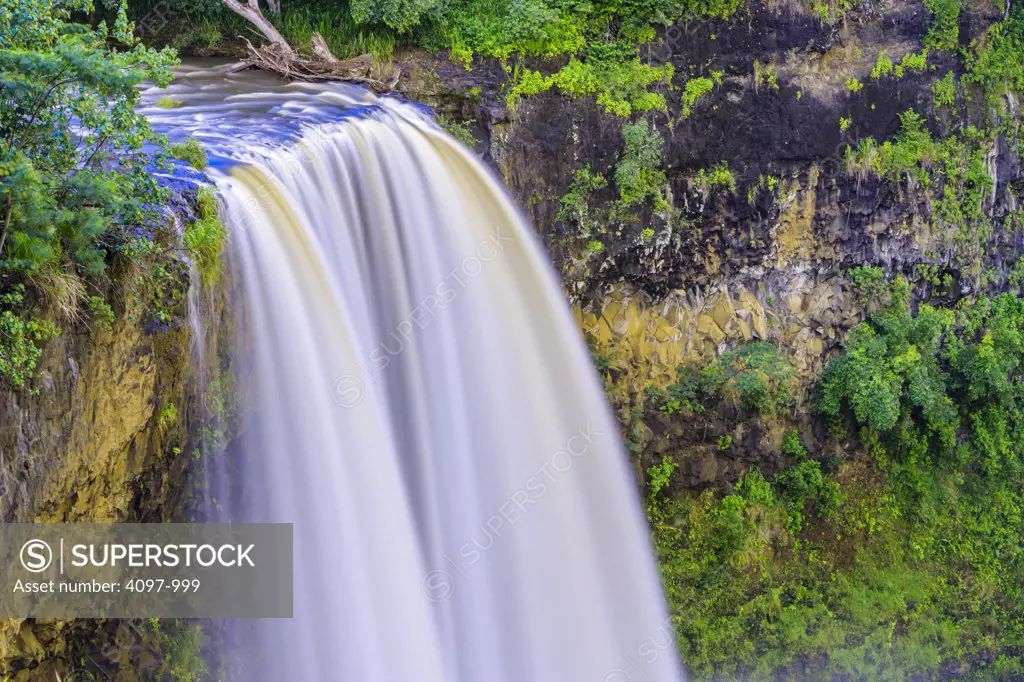 Waterfall in a forest, Wailua Falls, Kauai, Hawaii, USA