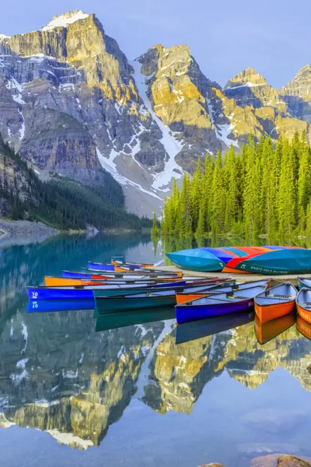 Canoe rentals at Moraine Lake in Banff National Park, Alberta Canada
