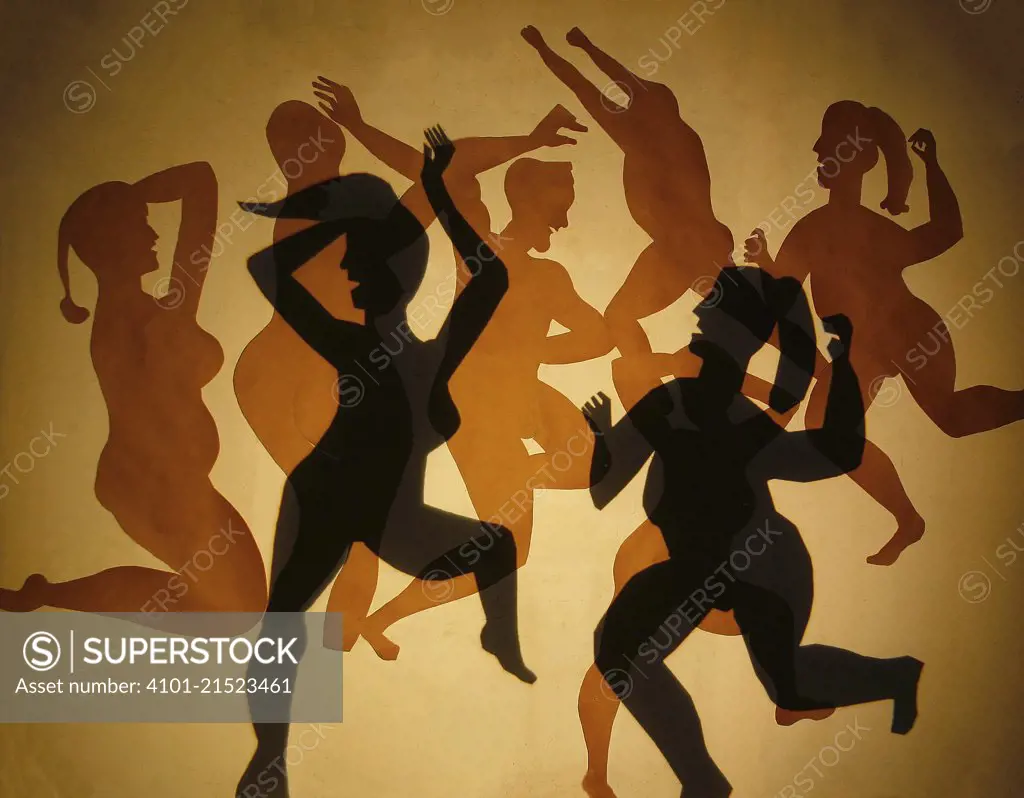 Dance 9, collage, Renee Kahn 21st cent. American 