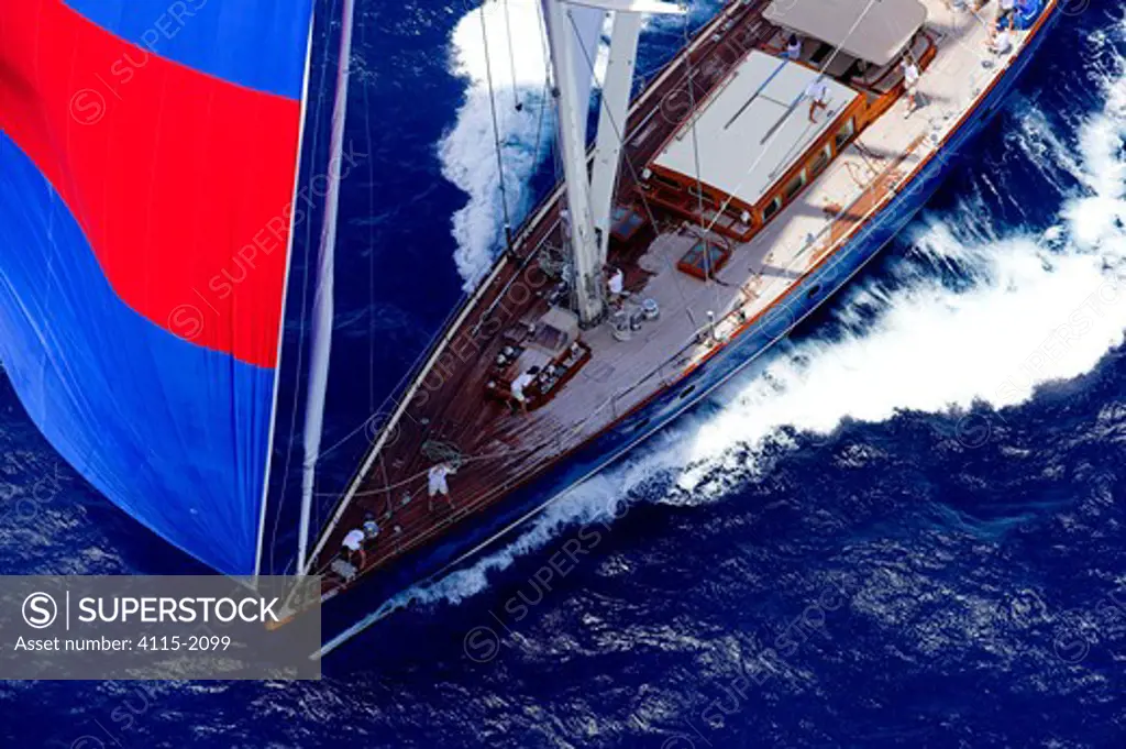Superyacht 'Rebecca' during the St Barth's Bucket 2007, St Barthelemy, Caribbean