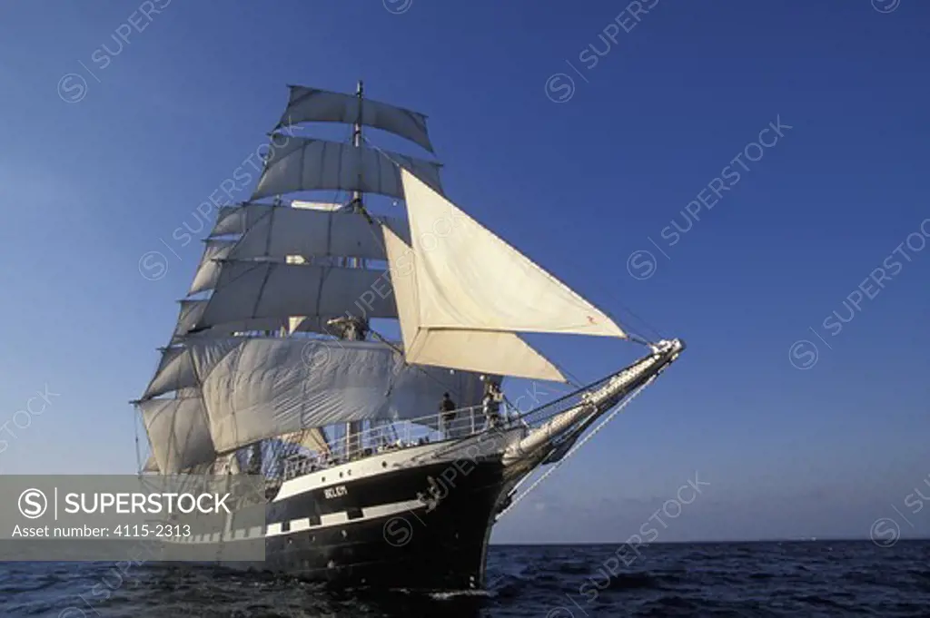 Three masted barque 'Belem' under sail, Cutty Sark Tall Ships race, 1999