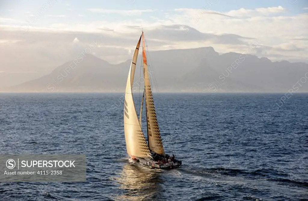 Ericsson 4' arriving in Cape Town to win the first leg of the Volvo Ocean Race into Cape Town, November 2008.The 10th Volvo Ocean Race, 2008-09