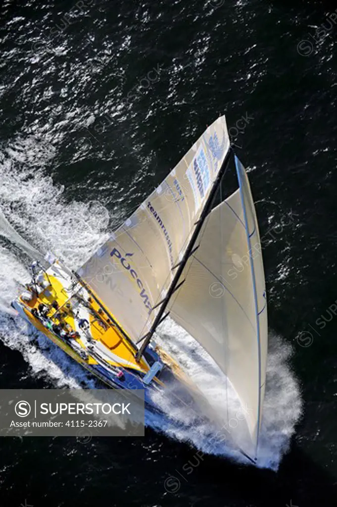 Team Russia finishing sixth on leg one of the 10th Volvo Ocean Race 2008-2009, Cape Town, November 2008.