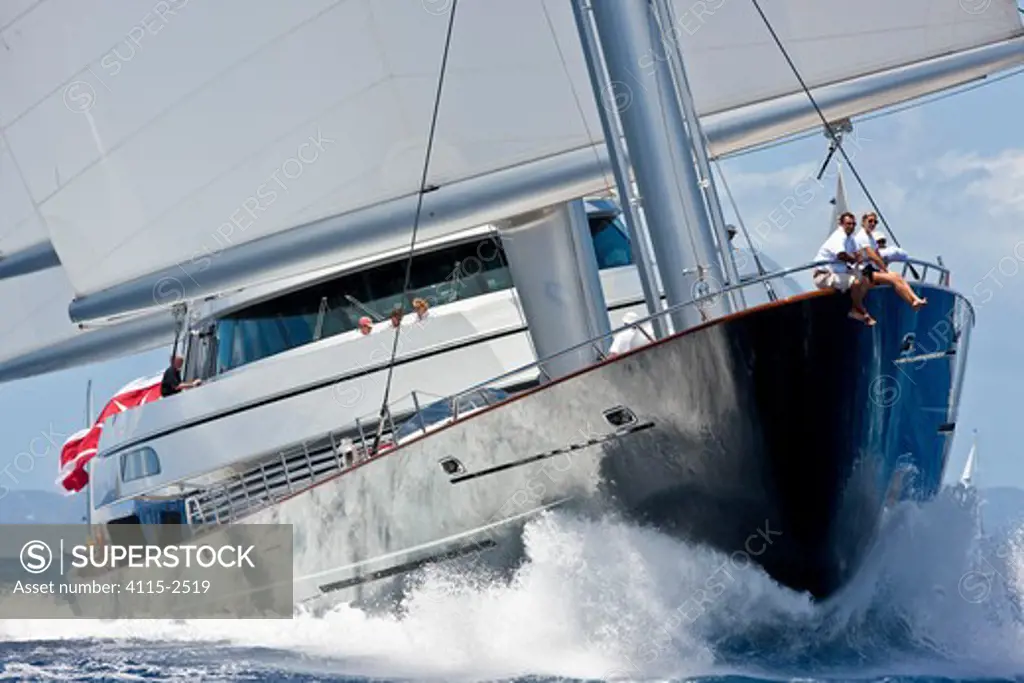 Maltese Falcon', Saint Barths Bucket Super Yacht Regatta, Caribbean, March 2009. Property Released.