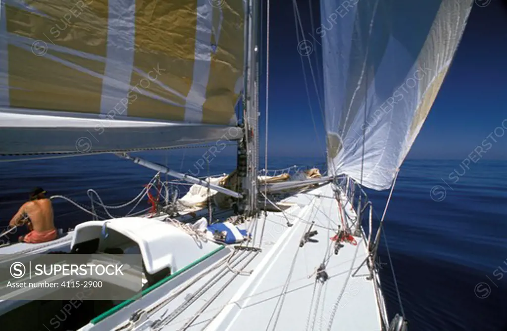 The Card experiences some windless conditions during the Whitbread Round the World Race, 1989.