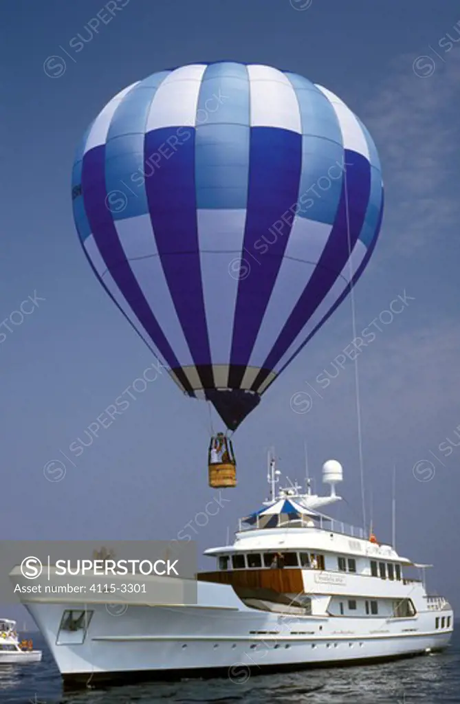 Toy in the inventory of the 46m superyacht 'Margaux Rose' is a hot air balloon.