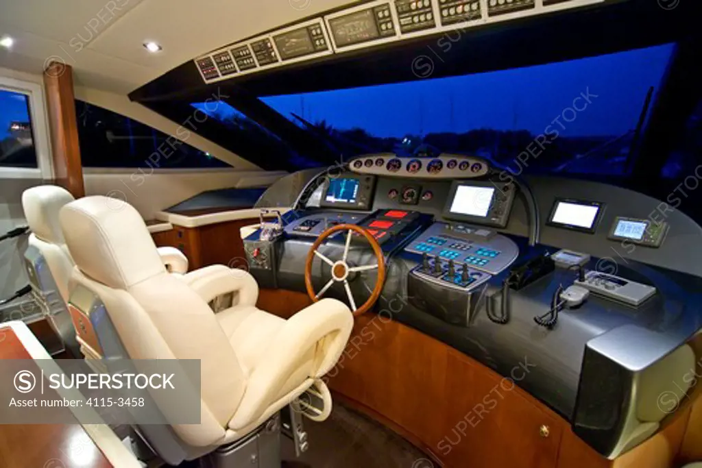 Interior of a modern motoryacht.